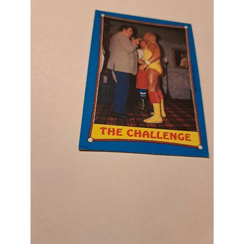 Vintage 1987 WWF Andre the Giant vs Hulk Hogan Card #58 WrestleMania 3 Challenge - Picture 2 of 3